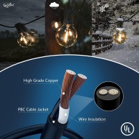 Hidixon Outdoor String Lights 28Ft Led Bulbs,G40 Globe Patio Lights Ul Listed Waterproof Hanging For Backyard Porch Bistro Party Decor Lighting Commercial Grade