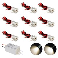 Small Led Spotlight 9Pcs 12V 1W Recessed Ceiling Light For Kitchen, Stairs, Closet, Hallway,Diy Lighting Warm White Cold White Showcase Light Cabinet Downlight Ip65 Ce Rohs (Warm White, 120)