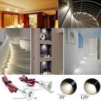 Small Led Spotlight 9Pcs 12V 1W Recessed Ceiling Light For Kitchen, Stairs, Closet, Hallway,Diy Lighting Warm White Cold White Showcase Light Cabinet Downlight Ip65 Ce Rohs (Warm White, 120)