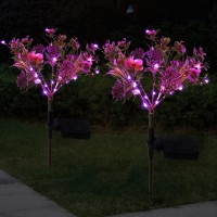 Doingart Solar Phalaenopsis Garden Lights Outdoor Decorative, Outdoor Solar Flower Lights For Patio, Garden, Yard, Lawn, Pathway (2Pcs)