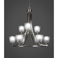 Paramount 9 Light Chandelier In Brushed Nickel Finish With 5