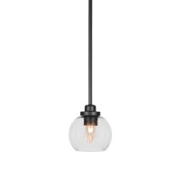 Odyssey 1 Light Mini Pendant In Matte Black Finish With 6