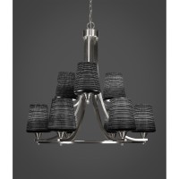 Paramount 9 Light Chandelier In Brushed Nickel Finish With 6