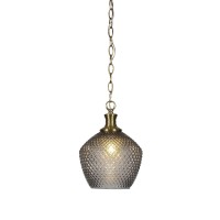 Zola Chain Hung Pendant In New Age Brass Finish With 9