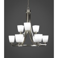 Paramount 9 Light Chandelier In Brushed Nickel Finish With 4.5