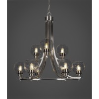 Paramount 9 Light Chandelier In Brushed Nickel Finish With 5.75