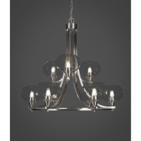 Paramount 9 Light Chandelier In Matte Black & Brushed Nickel Finish With 7