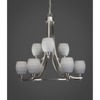 Paramount 9 Light Chandelier In Brushed Nickel Finish With 5