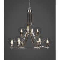 Paramount 9 Light Chandelier In Brushed Nickel Finish With 5.75