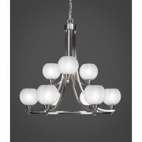 Paramount 9 Light Chandelier In Brushed Nickel Finish With 5.75