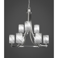 Paramount 9 Light Chandelier In Brushed Nickel Finish With 4