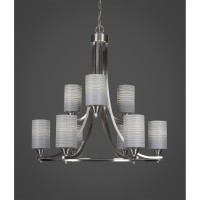 Paramount 9 Light Chandelier In Brushed Nickel Finish With 4