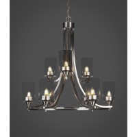 Paramount 9 Light Chandelier In Brushed Nickel Finish With 4