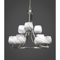 Paramount 9 Light Chandelier In Brushed Nickel Finish With 6