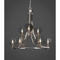 Paramount 9 Light Chandelier In Brushed Nickel Finish With 6