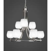 Paramount 9 Light Chandelier In Brushed Nickel Finish With 6