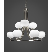 Paramount 9 Light Chandelier In Brushed Nickel Finish With 7