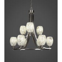 Paramount 9 Light Chandelier In Brushed Nickel Finish With 5