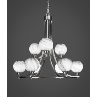 Paramount 9 Light Chandelier In Brushed Nickel Finish With 5.75