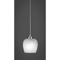 Odyssey 1 Light Mini Pendant In Brushed Nickel Finish With 6