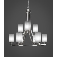 Paramount 9 Light Chandelier In Brushed Nickel Finish With 4