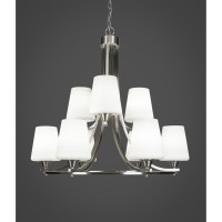 Paramount 9 Light Chandelier In Brushed Nickel Finish With 6