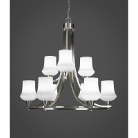 Paramount 9 Light Chandelier In Brushed Nickel Finish With 5.5