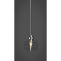 Odyssey 1 Light Mini Pendant In Brushed Nickel Finish With 6