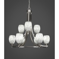 Paramount 9 Light Chandelier In Brushed Nickel Finish With 5