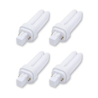 Lumenivo 13 Watt Quad Tube Fluorescent Lamp With Gx23-2, 2 Pin Base 3500K Cool White U Shaped Compact Fluorescent Bulbs 2 Pin - Plc 13W 2 Pin Double Tubes Cfl With 810 Lumens Output - 4 Pack