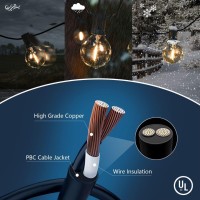 Hidixon 100Ft Outdoor String Lights Waterproof Patio Lights,Shatterproof Led Outside Globes Ul Listed Exterior, Indoor Lighting Backyard Bistro Party