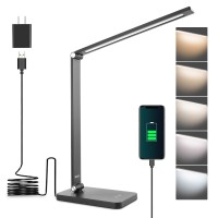 Mafiti Led Desk Lamp For Home Office Touch Desk Light 5 Light Modes 3 Brightness Foldable Table Lamp With Adjustable Arm Eyecar