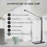 Mafiti Led Desk Lamp For Home Office Touch Desk Light 5 Light Modes 3 Brightness Foldable Table Lamp With Adjustable Arm Eyecar