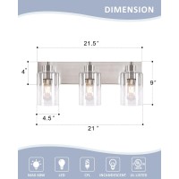 Chosenior 3Light Bathroom Vanity Light Fixtures Bathroom Lights Over Mirror Interior Bathroom Lighting Fixtures With Modern Gl