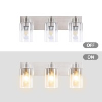 Chosenior 3Light Bathroom Vanity Light Fixtures Bathroom Lights Over Mirror Interior Bathroom Lighting Fixtures With Modern Gl