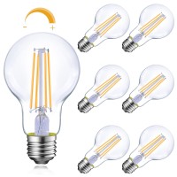 Energetic Dimmable Led Filament Light Bulbs, 8W, 60 Watt Equivalent, Soft White 2700K, Classic Clear Glass, A19 Led Light Bulb, 6 Pack