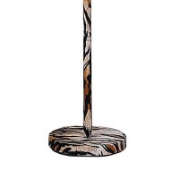 Benjara Fabric Wrapped Floor Lamp With Animal Print, Yellow, Black