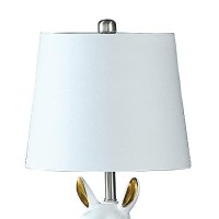 Benjara Metal Table Lamp With Llama Animal Head, White