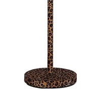 Benjara Fabric Wrapped Floor Lamp With Dotted Animal Print, Brown, Black