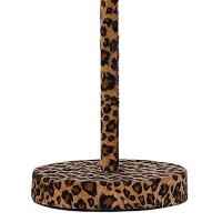 Benjara Fabric Wrapped Table Lamp With Dotted Animal Print, Brown, Black