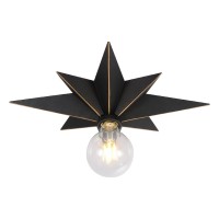 16 Inch Flush Mount Ceiling Light Industrial Black Metal Star Ceiling Lights Vintage Entryway Light Fixtures Farmhouse Star L