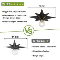 16 Inch Flush Mount Ceiling Light Industrial Black Metal Star Ceiling Lights Vintage Entryway Light Fixtures Farmhouse Star L