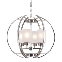 Na 24 Globe Chandelier Brushed Nickel Chandeliers Modern Foyer Lighting Fixtures Dining Room Hanging Pendant Lighting Frosted G