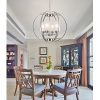 Na 24 Globe Chandelier Brushed Nickel Chandeliers Modern Foyer Lighting Fixtures Dining Room Hanging Pendant Lighting Frosted G