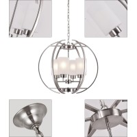 Na 24 Globe Chandelier Brushed Nickel Chandeliers Modern Foyer Lighting Fixtures Dining Room Hanging Pendant Lighting Frosted G