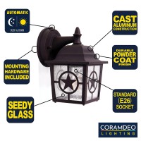 CORAMDEO Rust D2D Outdoor Porch Light, E26, Wet Location