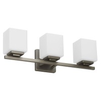 Yosemite Home Decor Jordan 3Light Vanity Light In Satin Nickel Finish With Frosted White Glass Shades