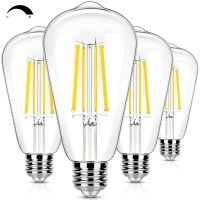 Dimmable Vintage Led Edison Light Bulbs 100W Equivalent, 8W St58 Cool White 4000K 1200Lumens St19 Antique Led Filament Bulbs, E26 Base, Clear Glass, Cri90+, Great For Home Bathroom Kitchen(4 Pack)