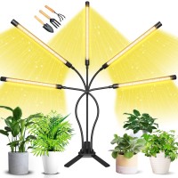 Grodrow Grow Lights For Indoor Plants, 150 Leds Grow Light For Seed Starting With Full Spectrum, 3/9/12H Timer, 10 Dimmable Levels & 3 Switch Modes, Adjustable Gooseneck Suitable For Various Plant