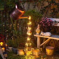 Asdfg Watering Can Led String Lights Stars Solar Shower Garden Lamp Decoration Waterproof Fairy Solar Light Ornament Copper Wi